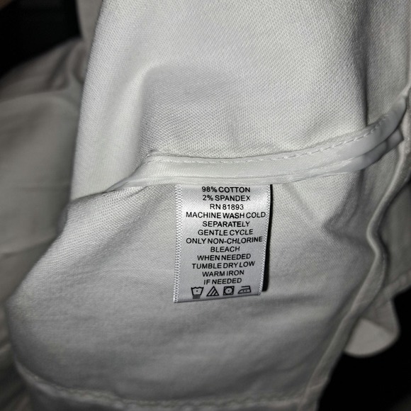 NWT-Denim & Co Large White Three Button Stretch Denim Blazer with Silver Buttons - Picture 11 of 11